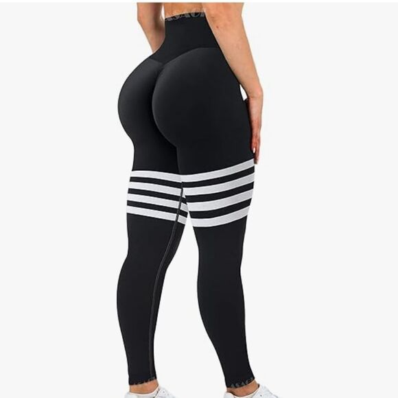 Amazon Women's Scrunch Butt Athletic Leggings with High Waist and Stripes Size M - Picture 9 of 11